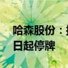 哈森股份：拟调整重大资产重组方案 股票明日起停牌