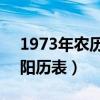 1973年农历阳历表查询10月（1973年农历阳历表）