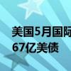 美国5月国际资本流动报告公布 外资净流出167亿美债