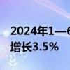 2024年1—6月份全国规模以上工业企业利润增长3.5%