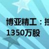 博亚精工：控股股东李文喜股份被司法再冻结1350万股