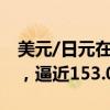 美元/日元在日本央行利率决议前夕小幅走高，逼近153.00关口