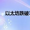 以太坊跌破3100美元/枚，日内跌4.14%