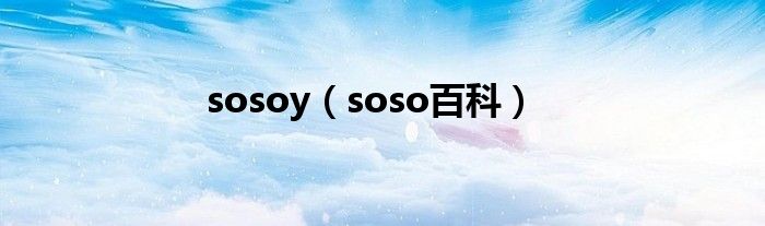 sosoy（soso百科）