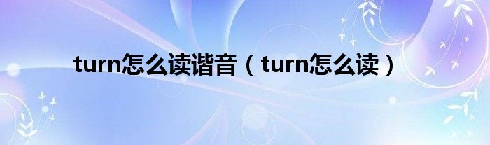 turn right谐音（turnon中文谐音怎么读）