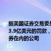 据美国证券交易委员会（SEC），26家公司因记录保存失误将支付超过3.9亿美元的罚款，其中包括加拿大皇家银行资本、瑞杰金融和道明证券在内的公司