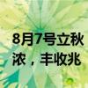 8月7号立秋 今年冬天是暖冬还是寒冬？ 秋意浓，丰收兆