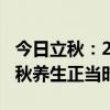 今日立秋：2衣不穿、3样不喝、4觉不睡，迎秋养生正当时