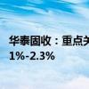 华泰固收：重点关注监管政策走向 十年国债的区间判断在2.1%-2.3%