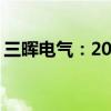 三晖电气：2024年上半年净亏损1562.7万元