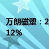 万朗磁塑：2024年上半年净利润同比增长11.12%