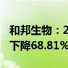 和邦生物：2024年上半年净利润1.92亿 同比下降68.81% 拟10派0.2元