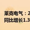 莱克电气：2024年半年度净利润达6.02亿元 同比增长1.32%