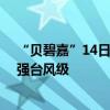 “贝碧嘉”14日夜间将移入东海东部海面 最强可达台风或强台风级