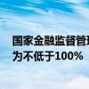 国家金融监督管理总局：将拨备覆盖率由不低于150%下调为不低于100%