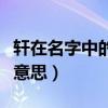 轩在名字中的寓意是什么意思（轩在名字什么意思）