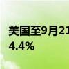 美国至9月21日当周红皮书商业零售销售年率4.4%