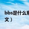 bbs是什么意思中文翻译（bbs是什么意思中文）