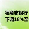 德意志银行：将2025年布伦特原油价格预测下调18%至66美元/桶