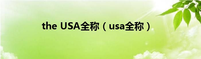 theusa中文是什么（the usa中文意思）