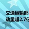 交通运输部：10月6日 全社会跨区域人员流动量超2.7亿人次