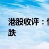 港股收评：恒生科技指数大跌12% 券商股领跌