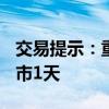 交易提示：重阳节假期来临 港股10月11日休市1天