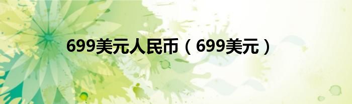 698美元兑人民币（699美元和人民币多少）