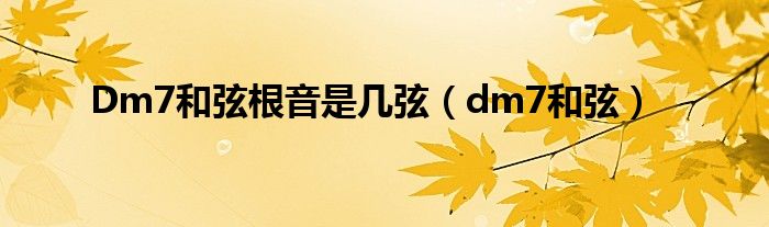 dm7和弦可以用哪个和弦代替（dm7和弦与dm和弦的区别）