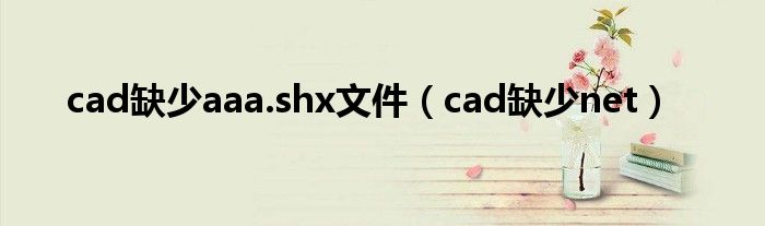 cad缺少补丁（cad显示缺少文件aaa）